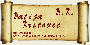 Matija Krstović vizit kartica